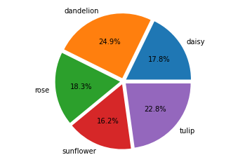 Output 2. Class representation - pie chart.